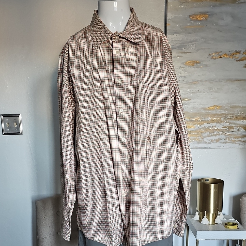 Tommy Hilfiger Men's Plaid Button Down Shirt - Brown